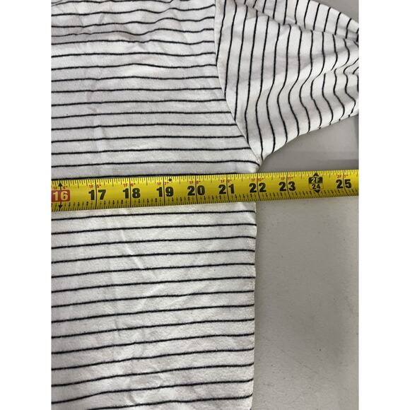 Coastal Minimalist Striped Henley Top L Parisian French Girl Scandi Capsule Y2K - Picture 13 of 14